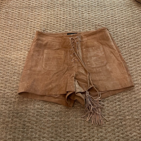 Intermix Brand, suede high waisted shorts - Picture 3 of 4